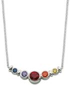 Giani Bernini Multi-color Cubic Zirconia Bezel-set Necklace In Sterling Silver, Only At Macy's