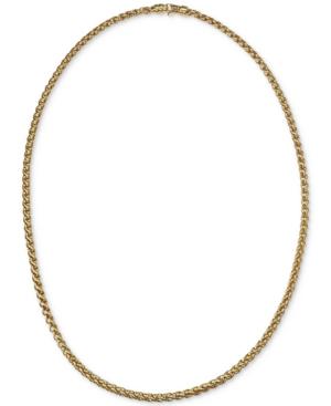 Esquire Men's Jewelry 22 Wheat Chain Link Necklace In 14k Gold-plated Sterling Silver, Created For Macy's