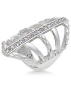 Thalia Sodi Silver-tone Pave Crystal Web Ring, Only At Macy's