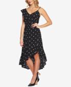 1.state One-shoulder Polka Dot Flounce Dress