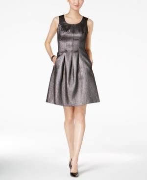 Nine West Metallic Fit & Flare Dress