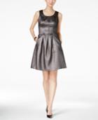 Nine West Metallic Fit & Flare Dress