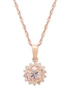 Morganite (1/2 Ct. T.w.) And Diamond (1/10 Ct. T.w.) Pendant Necklace In 14k Rose Gold