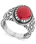 Coral Flower Shank Ring (5-3/8 Ct. T.w.) In Sterling Silver