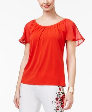 Thalia Sodi Flutter-sleeve Top, Created For Macy's
