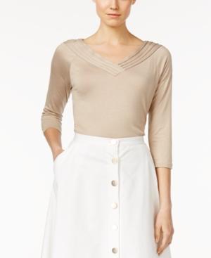 Grace Elements Three-quarter-sleeve V-neck Top