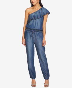 1.state One-shoulder Denim Jumpsuit