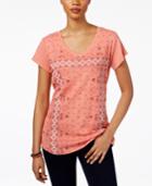 Style & Co Printed T-shirt, Only At Macy's