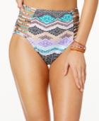 Bar Iii Printed High-waist Strappy Cheeky Bikini Bottoms, Created For Macy's Women's Swimsuit