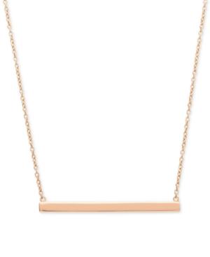 Giani Bernini Horizontal Bar 16 Pendant Necklace In 18k Gold-plated Sterling Silver, Created For Macy's