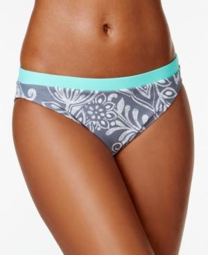 Go By Gossip Printed Contrast Band Bikini Bottom Women's Swimsuit