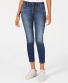 Vanilla Star Juniors' Button-front Cropped Skinny Jeans