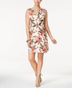 Monteau Petite Printed Wrap Dress