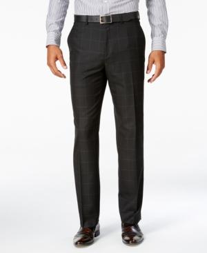 Sean John Men's Classic-fit Black Windowpane Suit Pants