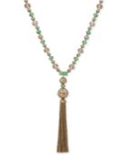 Lonna & Lilly Gold-tone Beaded Tassel Lariat Necklace