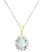 Victoria Townsend Opal (1-1/2 Ct. T.w.) And White Topaz (5/8 Ct. T.w.) Pendant Necklace In 18k Gold-plated Sterling Silver