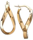 Polished Twist Figure Eight Hoop Earrings In 14k Gold