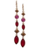 Dkny Gold-tone Stone Linear Drop Earrings, Created For Macy's