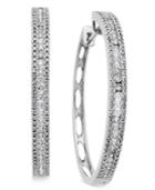 Diamond Hoop Earrings (3/4 Ct. T.w.) In 14k White Gold