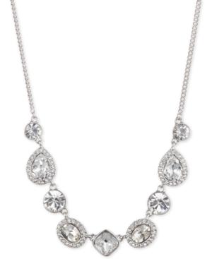 Givenchy Silver-tone Crystal & Stone Collar Necklace, 16 + 3 Extender
