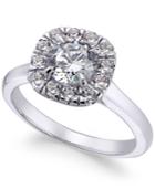 X3 Certified Diamond Halo Engagement Ring (1-3/8 Ct. T.w.) In 18k White Gold, Only At Macy's