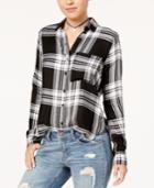 Polly & Esther Juniors' Lace-up Plaid Shirt