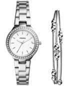 Fossil Women's Blane Stainless Steel Bracelet Watch 31mm Gift Set