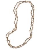 Carolee Gold-tone Pave And Imitation Pearl Beaded Rope Necklace