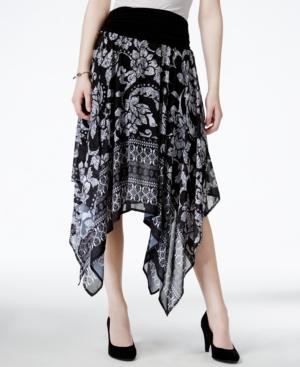 Bcx Juniors' Printed Handkerchief-hem Skirt