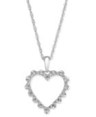 Diamond Heart 18 Pendant Necklace (1/4 Ct. T.w.) In 14k White Gold