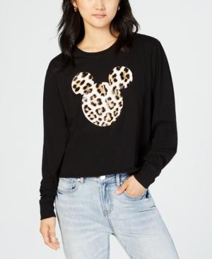 Love Tribe Juniors' Long-sleeve Mickey-mouse-graphic T-shirt