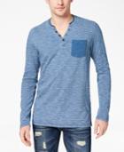 American Rag Men's Stripe Pocket Henley, Created For Macy's