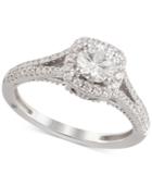 Marchesa Certified Diamond Engagement Ring (1-1/4 Ct. T.w.) In 18k White Gold, Only At Macy's