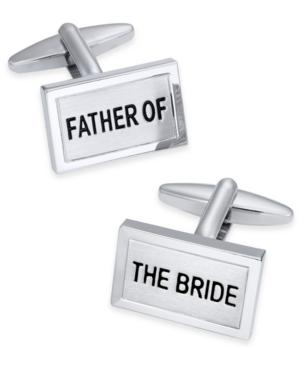 Sutton By Rhona Sutton Men's Silver-tone Father Of The Bride Cuff Links
