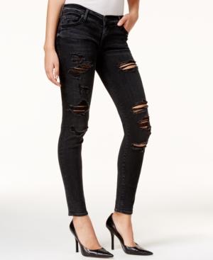True Religion Casey Ripped Black Wash Super Skinny Jeans