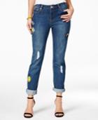 The Edit By Seventeen Juniors' Patch Medium Wash Skinny Jeans, Only At Macy's