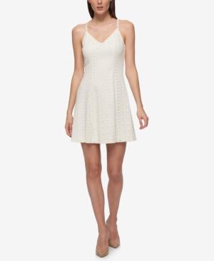 Guess Laser-cut Fit & Flare Slip Dress
