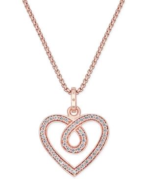 Thomas Sabo Glam & Soul White Zirconia Heart Pendant Necklace In 18k Rose Gold-plated Sterling Silver