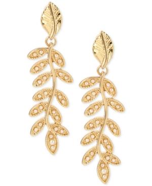 M. Haskell For Inc International Concepts Gold-tone Imitation Pearl Vine Drop Earrings, Only At Macy's
