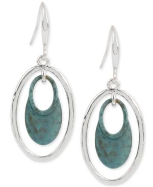 Robert Lee Morris Soho Silver-tone Orbital Drop Hoop Earrings