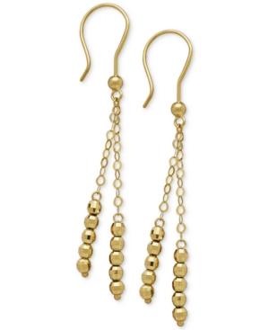 Beaded Dangle Drop Earrings In 10k Gold