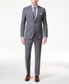 Hugo Boss Men's Slim-fit Gray & Blue Plaid Suit
