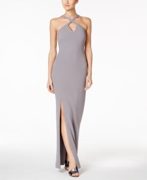 Calvin Klein Keyhole Halter Gown