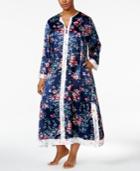 Oscar De La Renta Plus Size Mixed-print Charmeuse Caftan