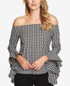 1.state Gingham Ruffled Off-the-shoulder Top