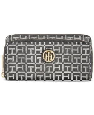 Tommy Hilfiger Th Signature Monogram Jaquard Large Double-zip Wallet