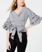 Sage The Label Tiered-sleeve Wrap Top