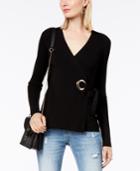 Inc International Concepts Grommet-embellished Wrap Sweater, Created For Macy's