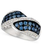 Le Vian Ceylon Sapphire (1-1/3 Ct. T.w.) And Diamond (1/4 Ct. T.w.) Ring In 14k White Gold