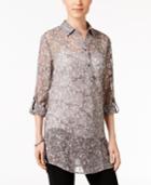 Jm Collection Petite Printed Tunic Shirt, Only At Macy's